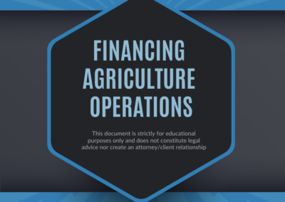 Financing Agriculture Operations: FSA Credit Access