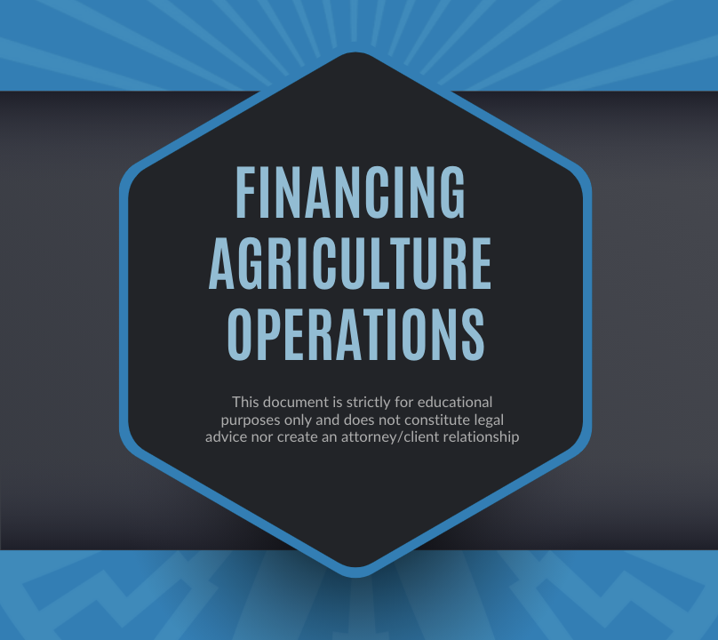 Financing Agriculture Operations: FSA Credit Access