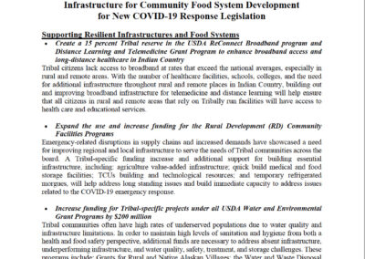 COVID-19 Response: Policy Solutions for Tribes and Tribal Producers